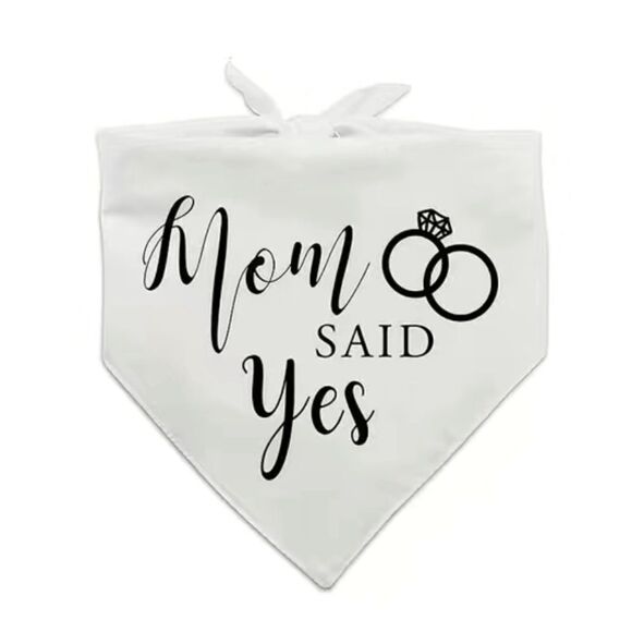 WEDDING OR ENGAGEMENT Dog Bandanas. Set of 2. OS. Black + White. Brand New! - Picture 4 of 5